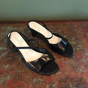 Villager Luz Claiborne Black Dress Open Sandel’s